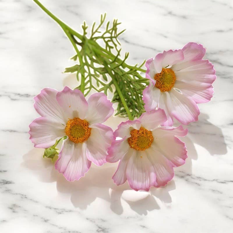 20" Real Touch Cosmos White with pink