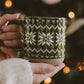 Green Fair Isle Sweater Stoneware Coffee Mug