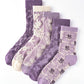 Rufia - Purple Embossed Women's Socks: 4 / One Size