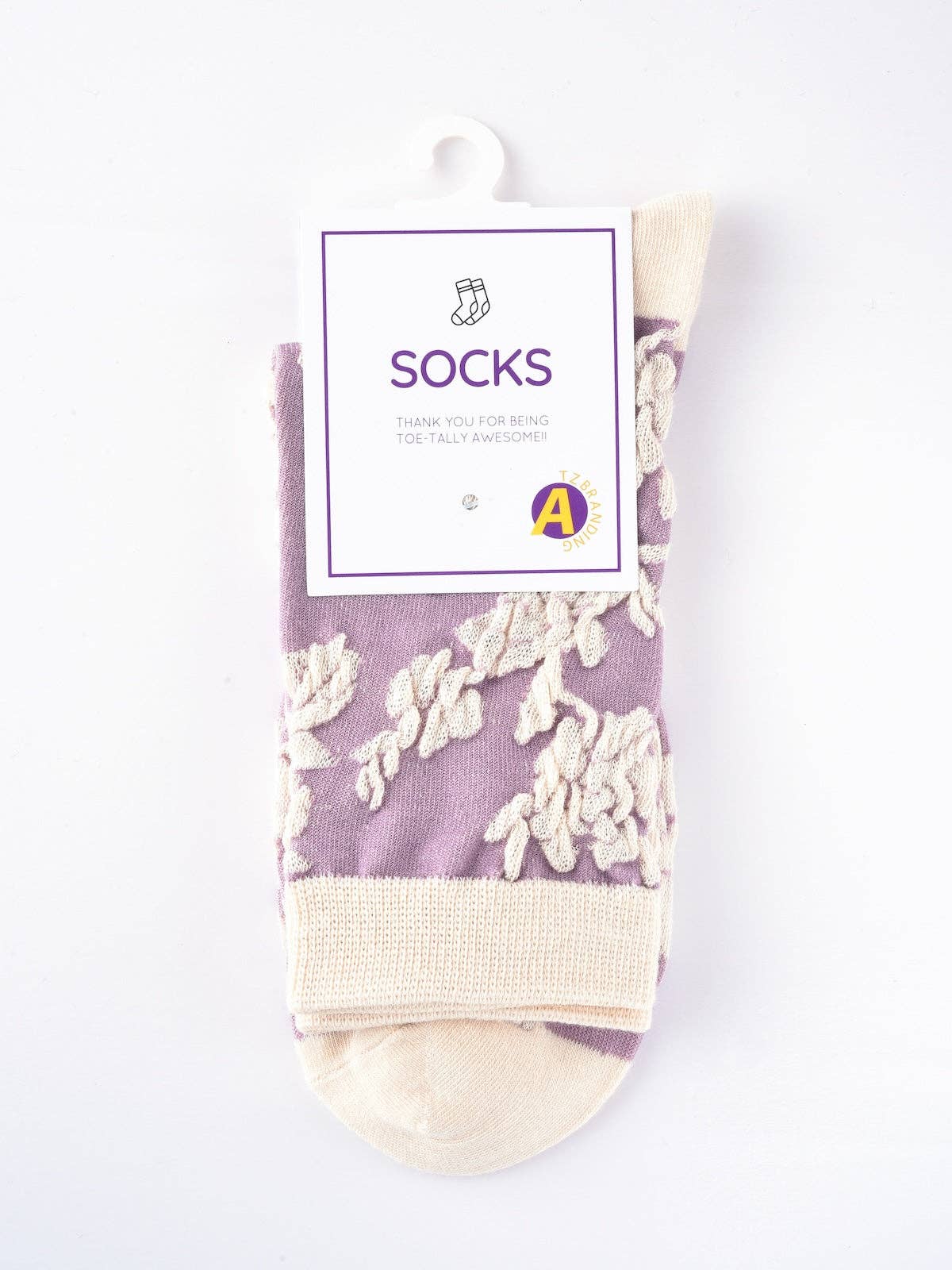 Rufia - Purple Embossed Women's Socks: 3 / One Size