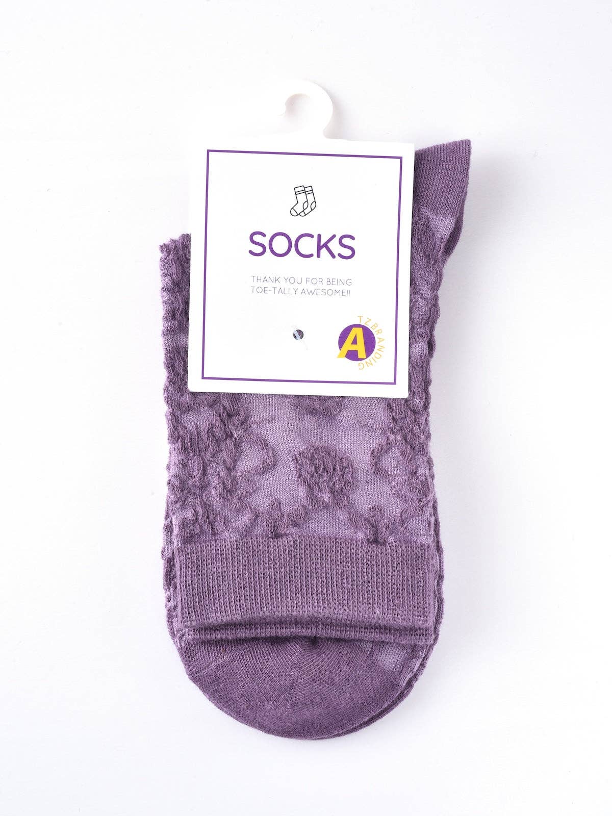 Rufia - Purple Embossed Women's Socks: 3 / One Size