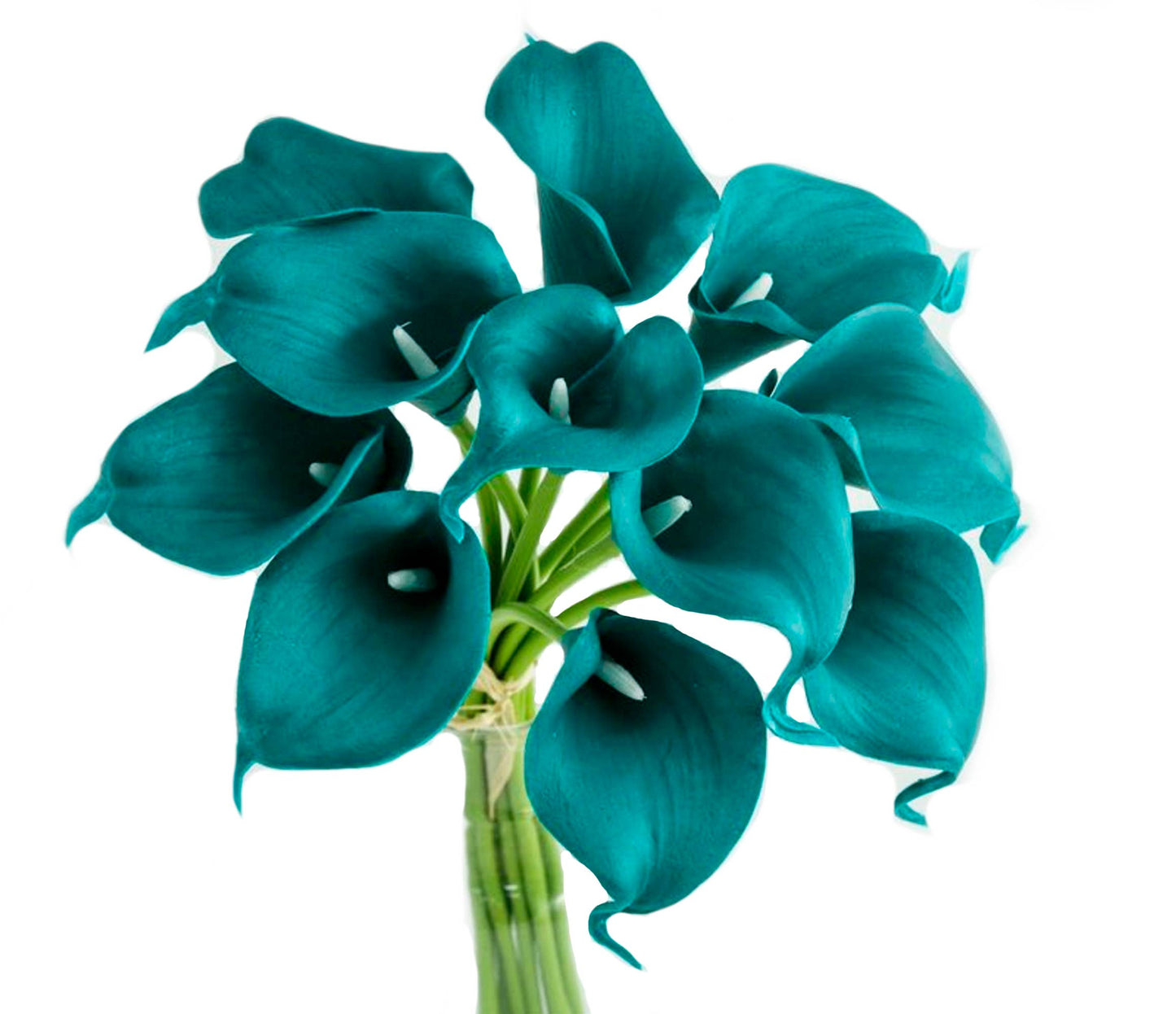 Pack of 10-real touch calla lily green color palette: Picasso Clover Green