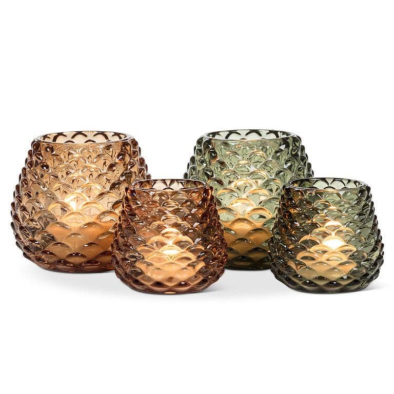 Medium Pinecone Tealight: Amber