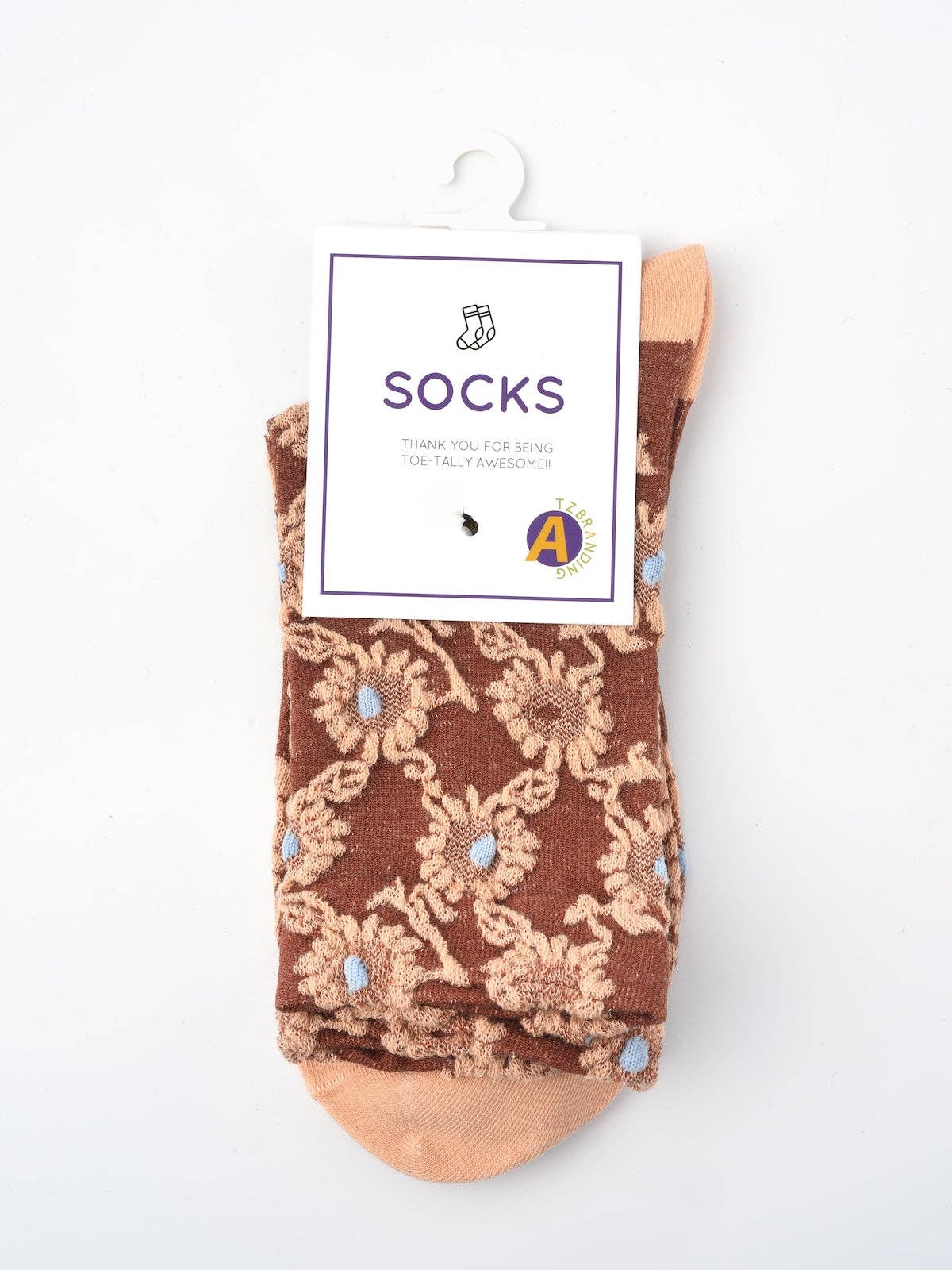 Rufia - Orange Embossed Women's Socks: 1 / One Size