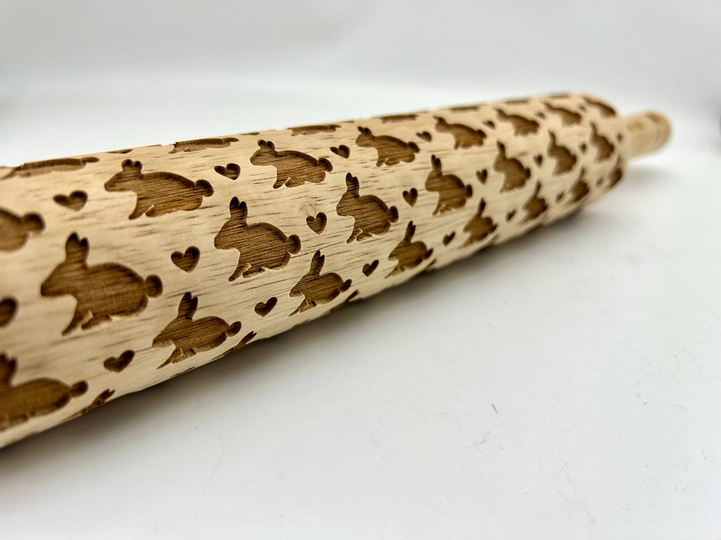 Small Bunnies And Hearts Embossed Rolling Pin