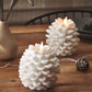 Pinecone Candle - Perfect Christmas Centerpiece: White