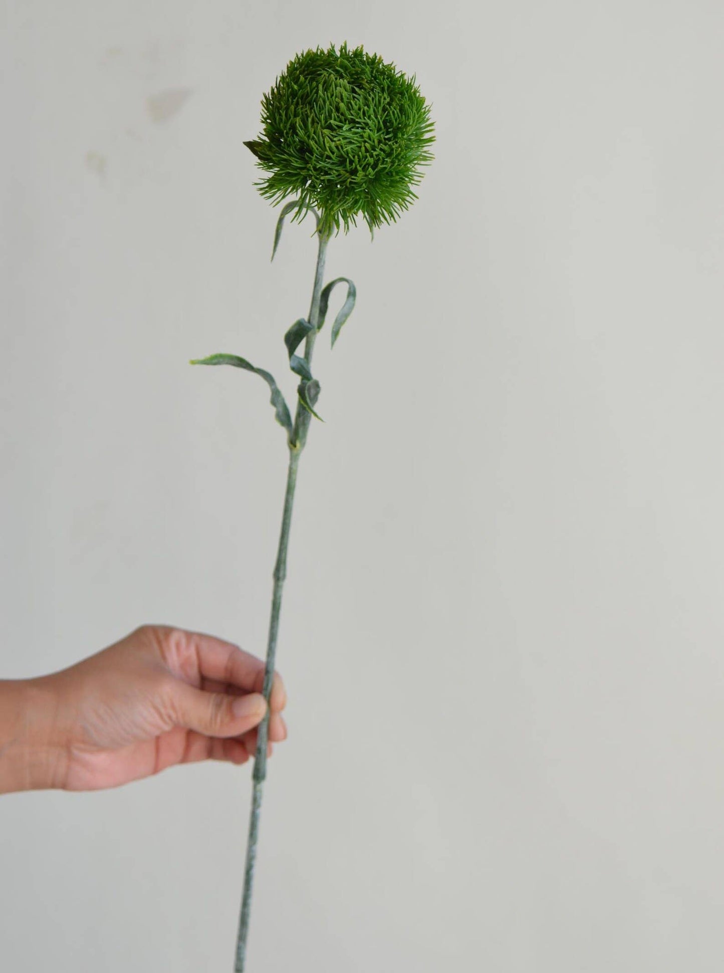 21.5" Realistic Faux Dianthus Green Ball Fresh Green stem: Fresh Green