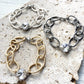 Chunky bracelet Swarovski crystal gift boutique: Gunmetal