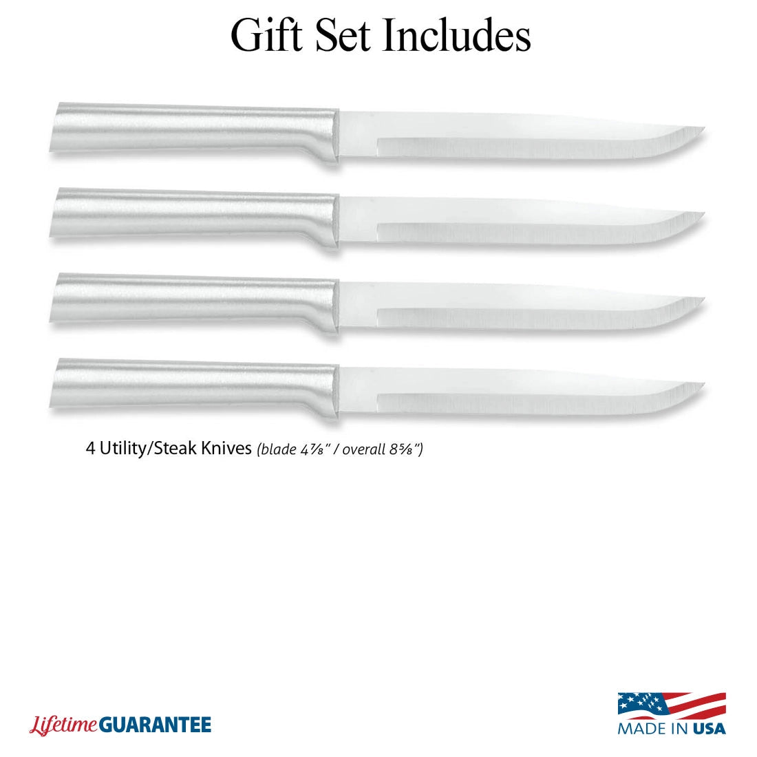 Silver Four Utility/Steak Knives Gift Set