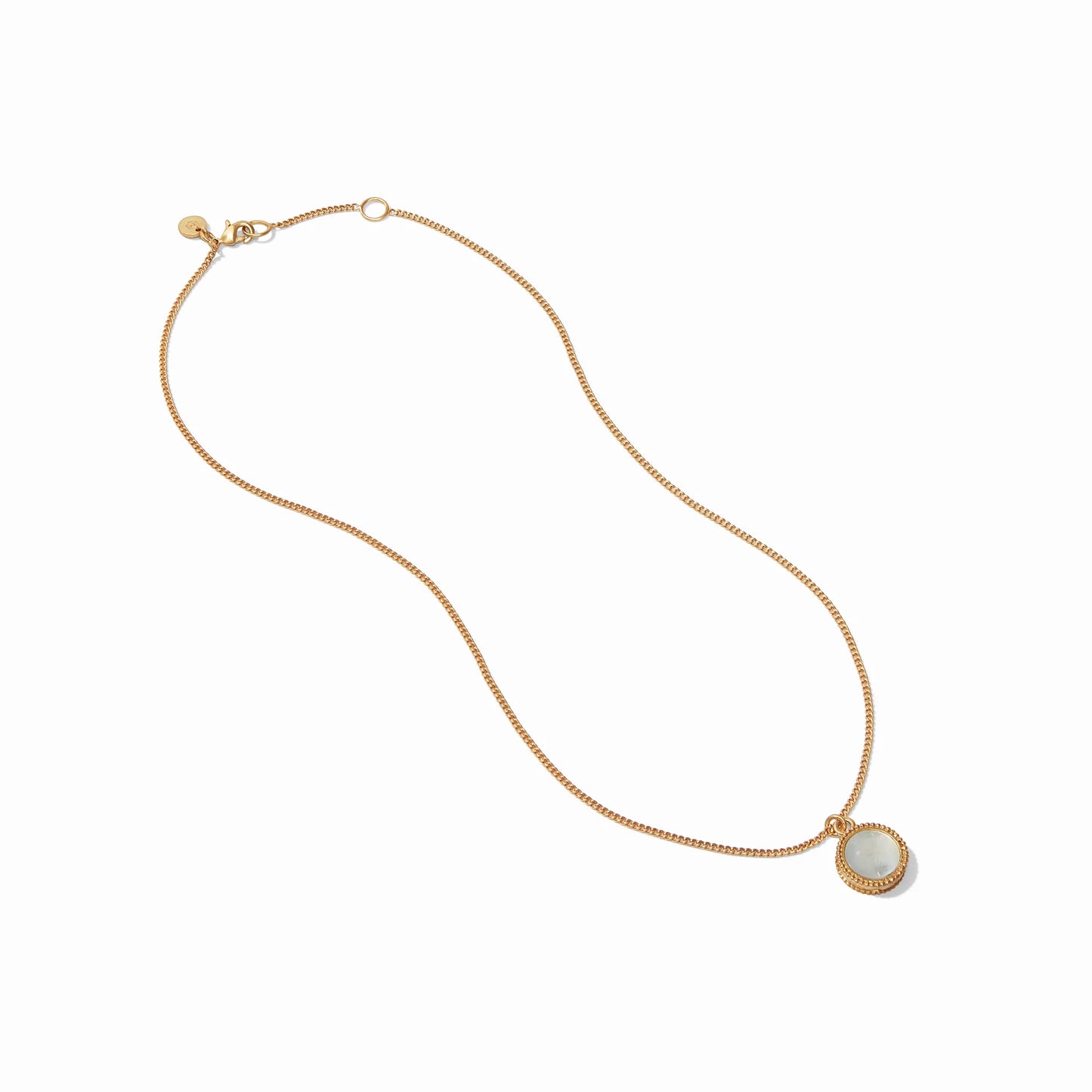 Fleur-de-Lis Solitaire Gold Reversible Necklace - Iridescent Jade Green
