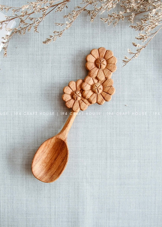 Three Flower Wooden Spoon