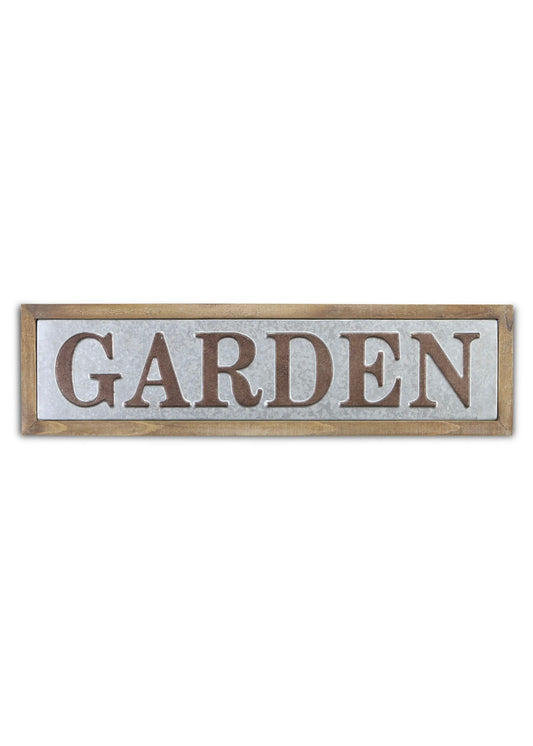 "Garden" Wood Frame Wall Sign