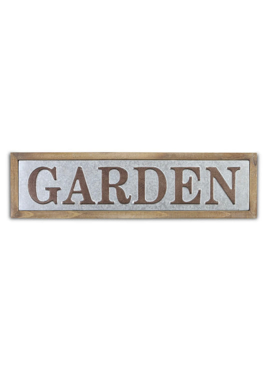"Garden" Wood Frame Wall Sign
