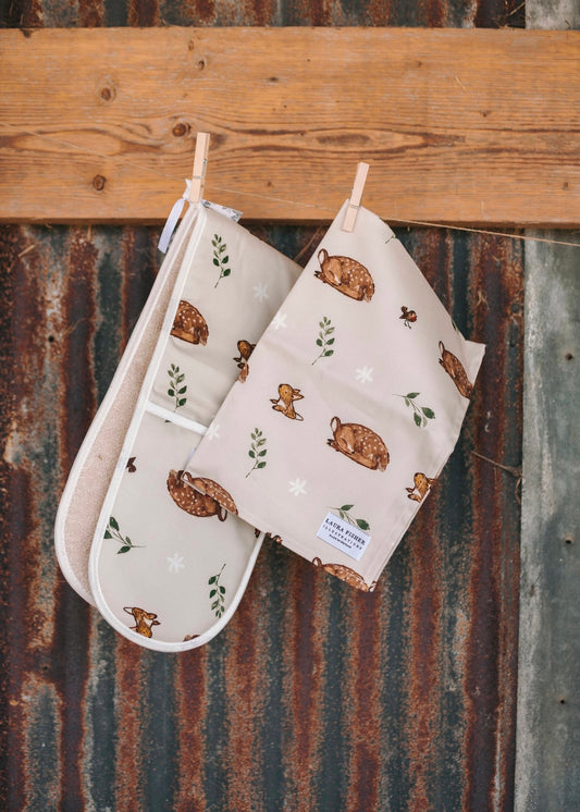 Woodland Animals Cotton Tea Towel