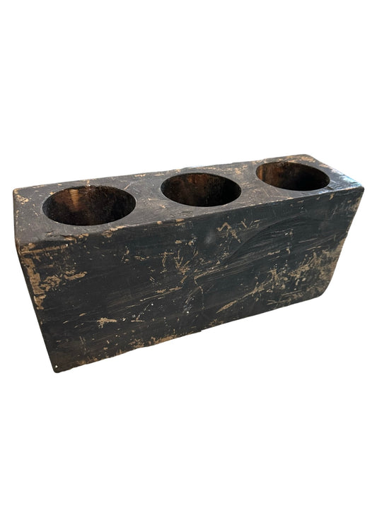 3 Hole Black Sugar Mold Candle Holder