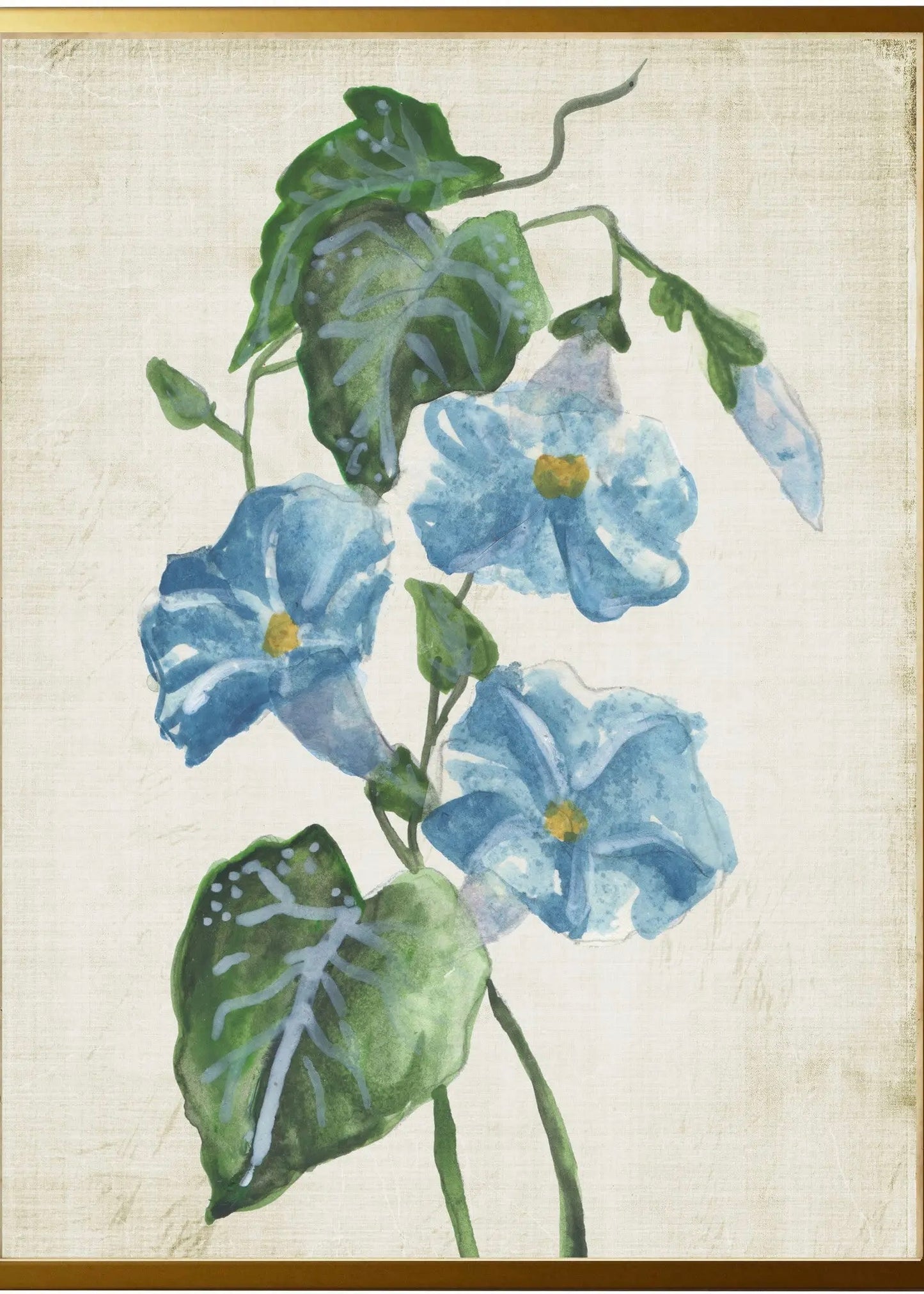 Tissue And Watercolor Blue Flowers