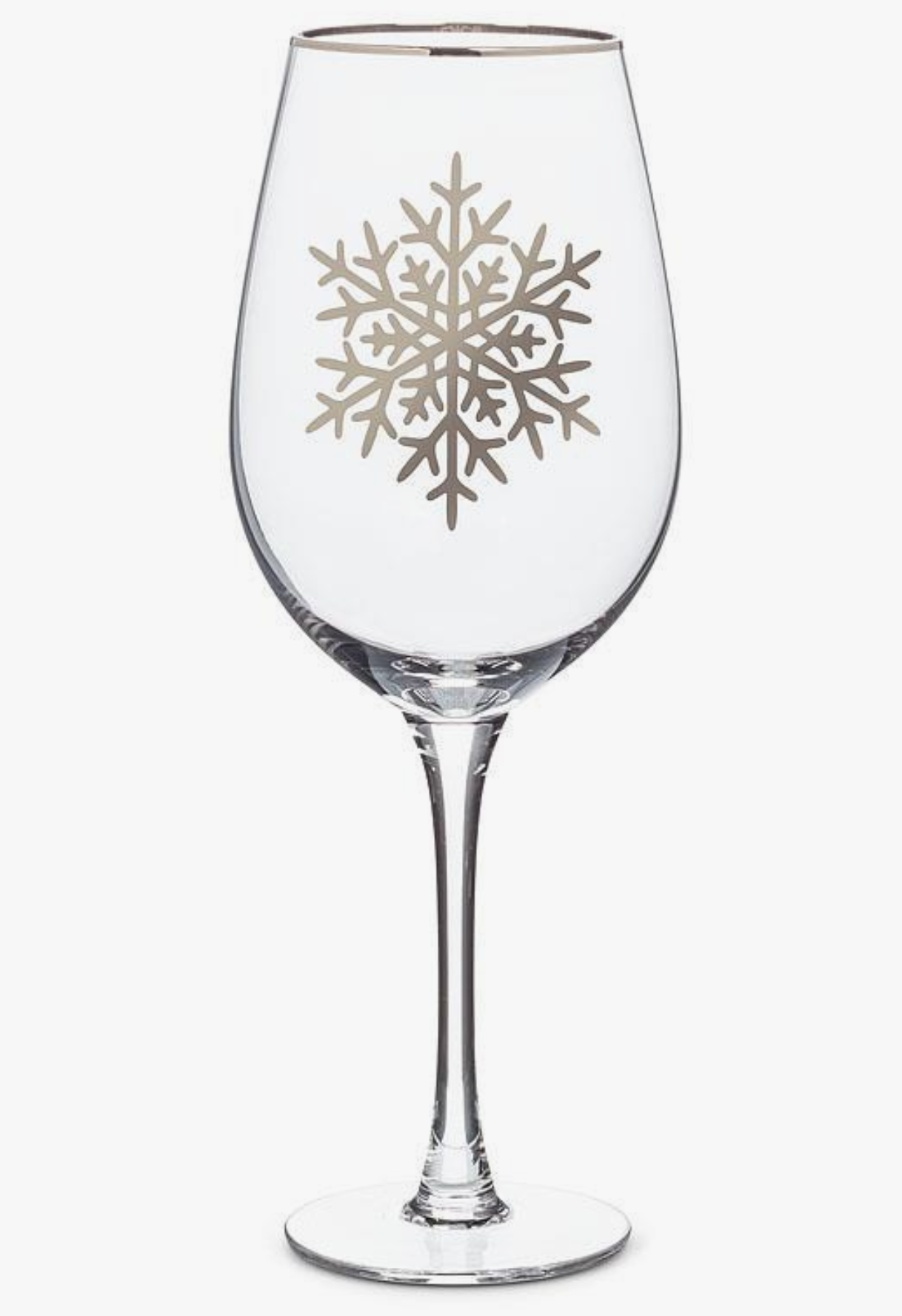 Silver Snowflake Wine Glass - 9.5"H (14 oz)