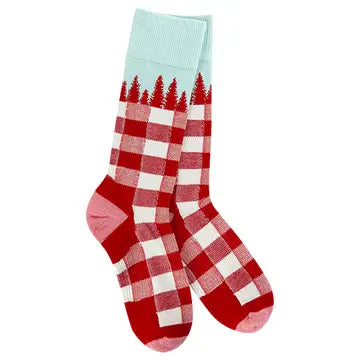 Wood Crew Red Tree Plaid